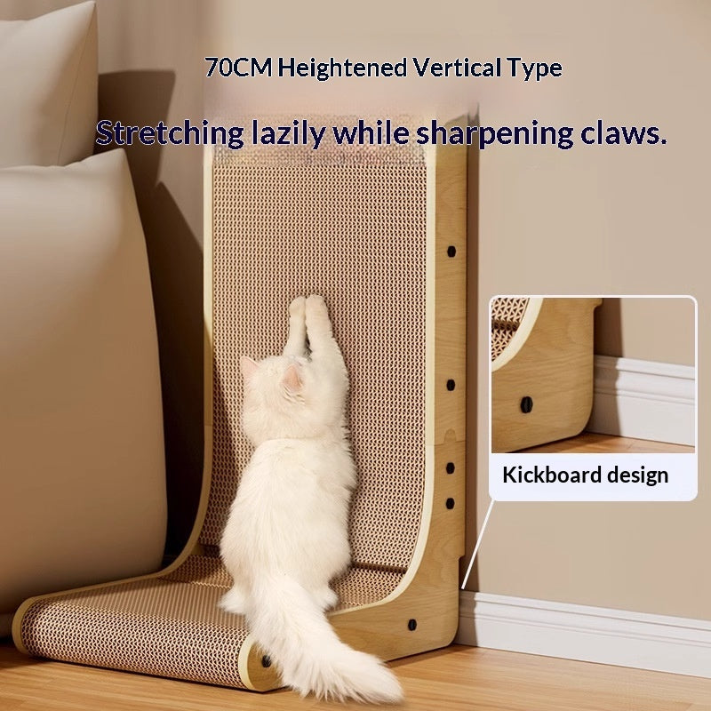 Durable L-shaped cat scratching board
