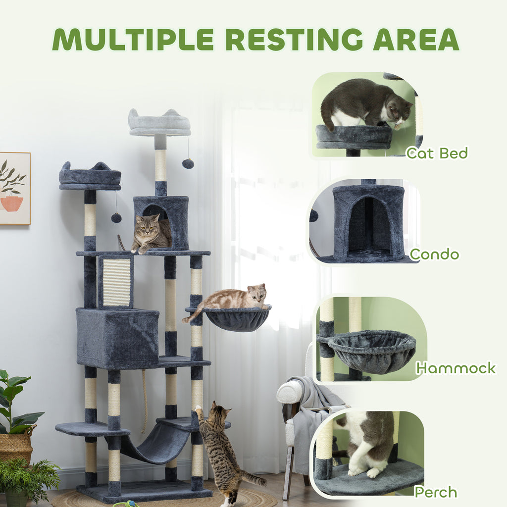 81" Gray Luxury Cat Tree