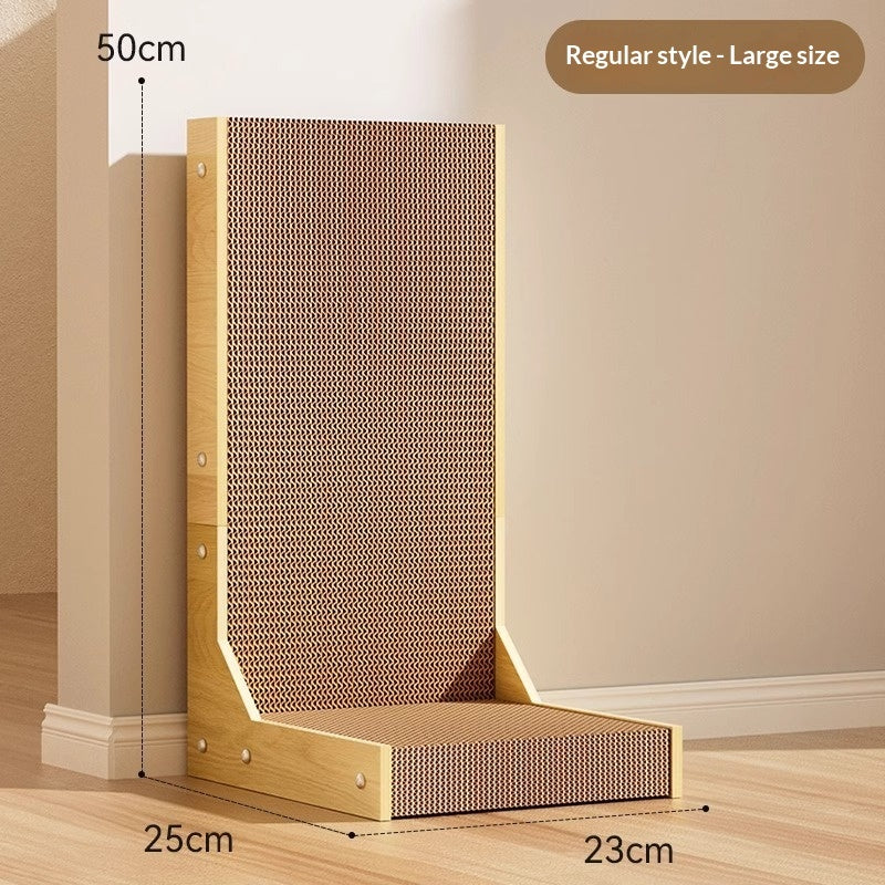 Durable L-shaped cat scratching board