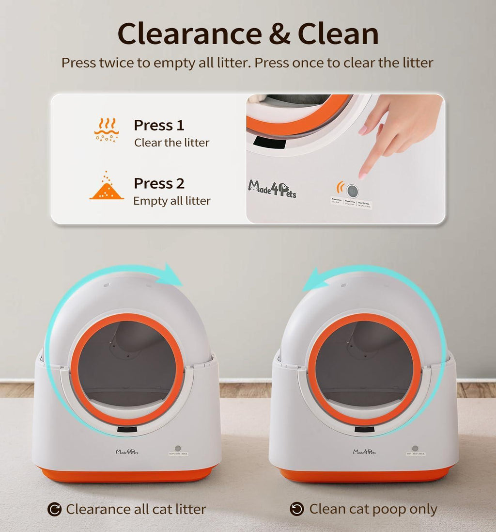 Self-Cleaning Cat Litter Box – 60L XL Capacity with App Health Tracking for Multi-Cat Homes.