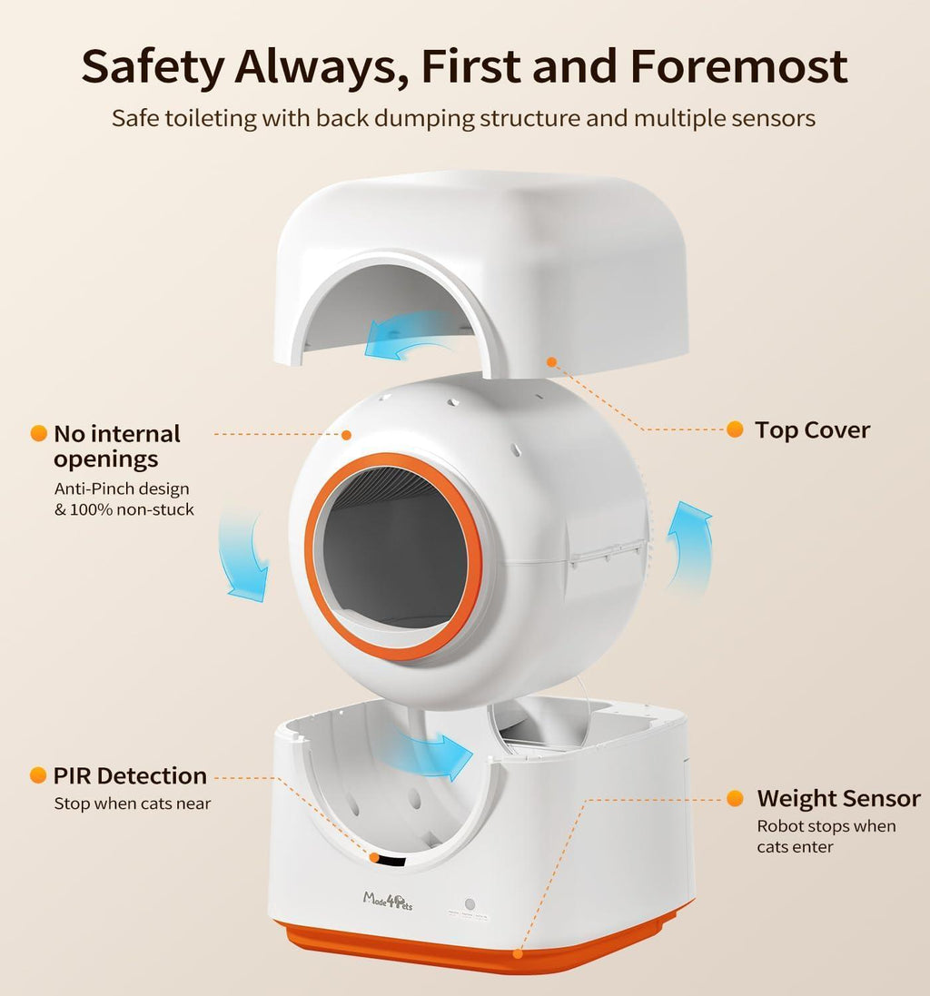 Self-Cleaning Cat Litter Box – 60L XL Capacity with App Health Tracking for Multi-Cat Homes.