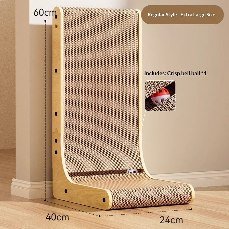 Durable L-shaped cat scratching board