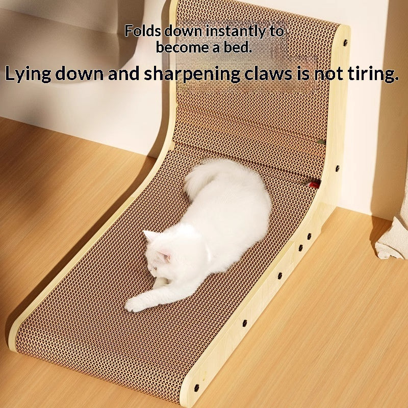 Durable L-shaped cat scratching board